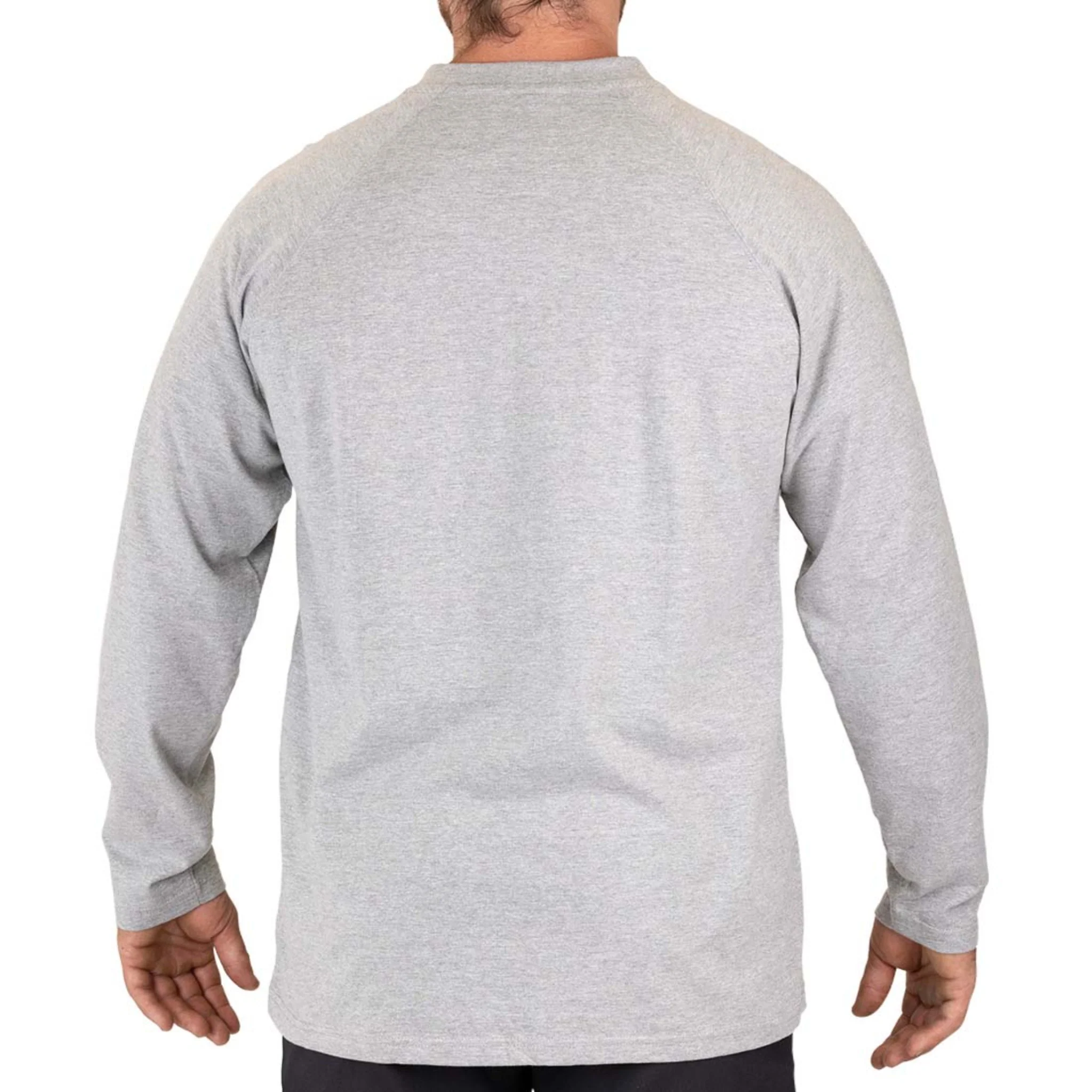 BIG BILL® Heavyweight Long Sleeve Henley T-shirt - Gray - Image 4