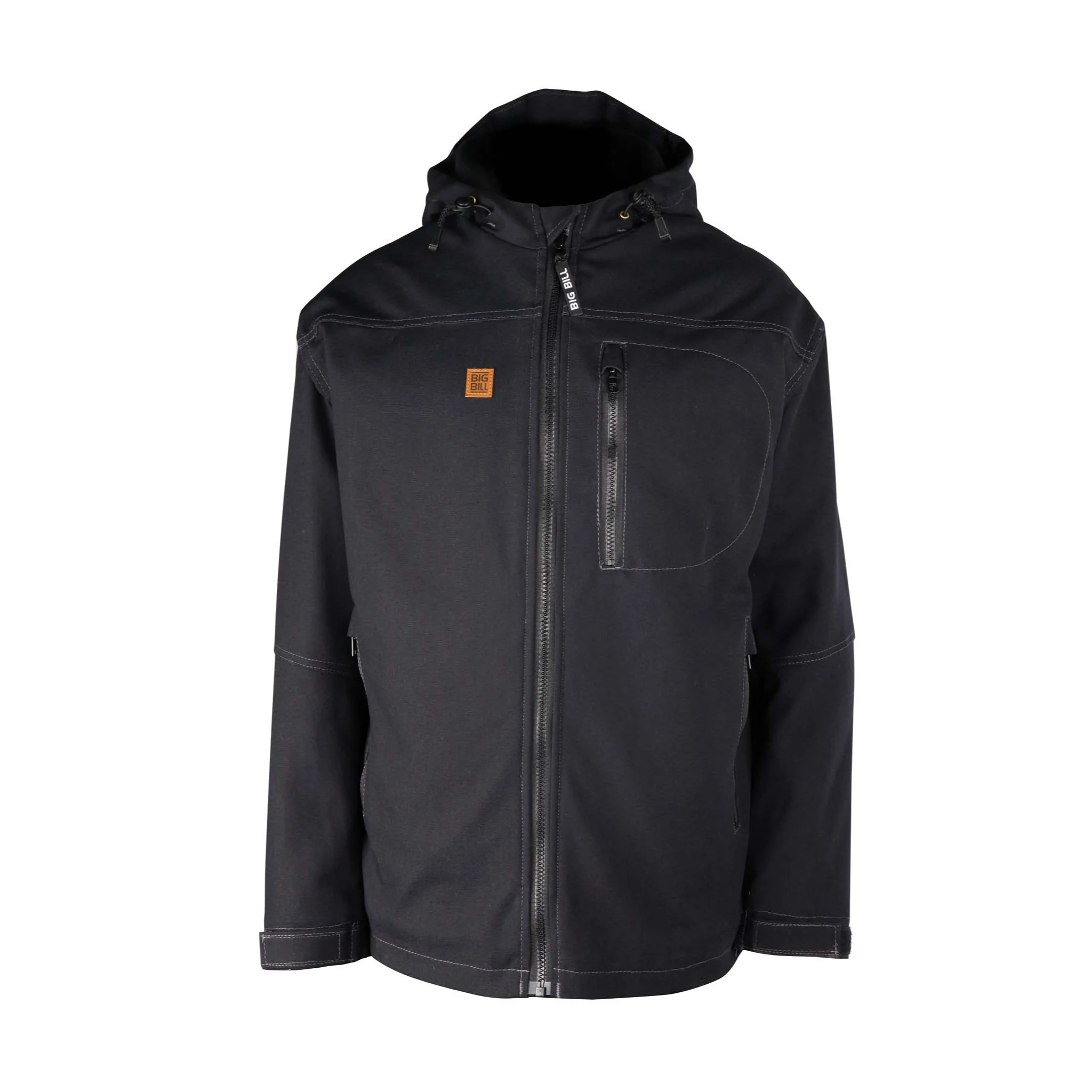 Fleece Lined Duck Coat - Black - Image 3