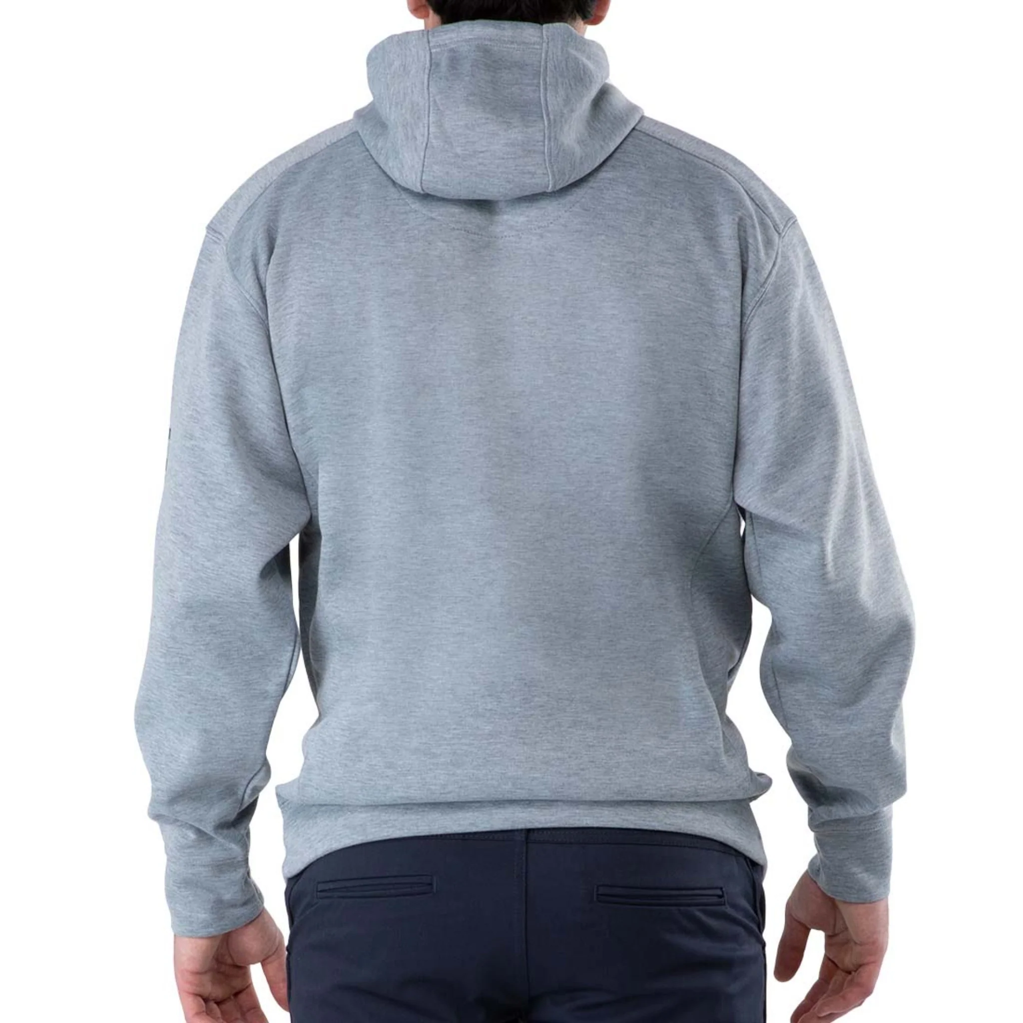 Technical Fleece Full-Zip Hoodie with Graphic Logo - Gray - Image 4