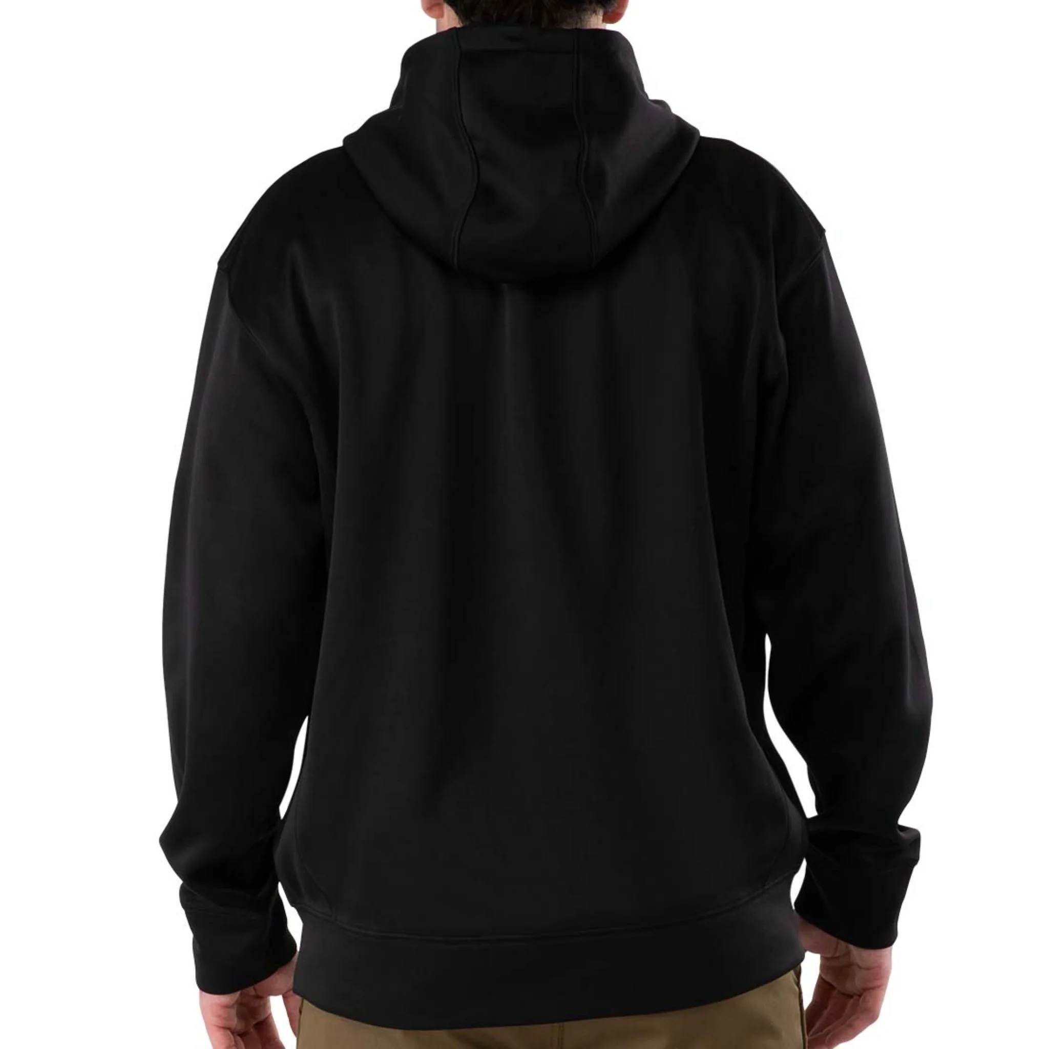 Technical Fleece Pullover Hoodie with Graphic Logo - Black - Image 4